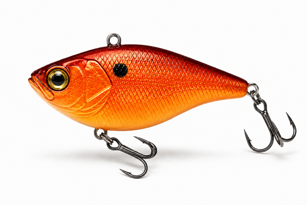 Orange Shad Pattern Lipless Crankbait Fishing Lure