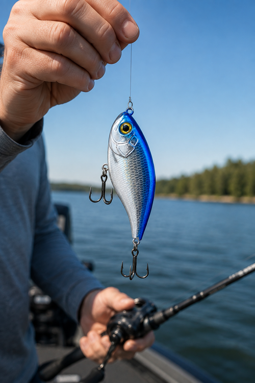 Blue Silver Lipless Crankbait for Bass Fishing